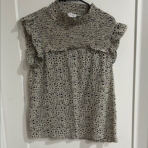 THML Cream and Black Patterned Top